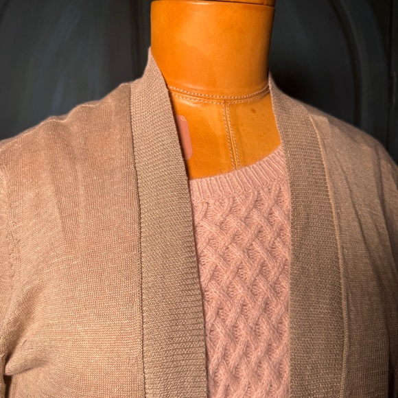 100%Linen, Women's Tan Sweater Cardigan - Picture 9 of 16